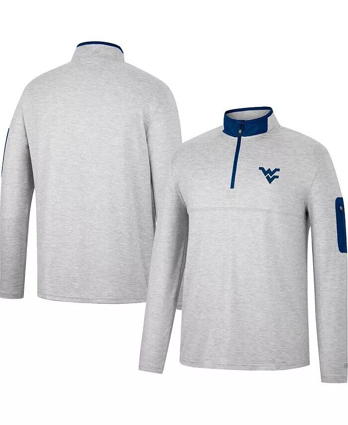 

Мужская серо-синяя толстовка West Virginia Mountaineers Country Club Windshirt с застежкой-молнией на четверть длины Colosseum