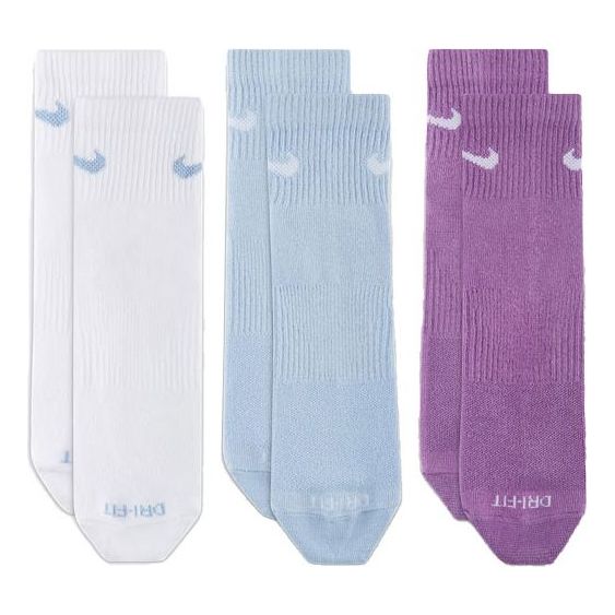 

Носки Nike Unisex Plus Lightweight Ankle Sports Training Socks 3 Packs White/Black/Purple Multi-color SX6893-907, разноцветный