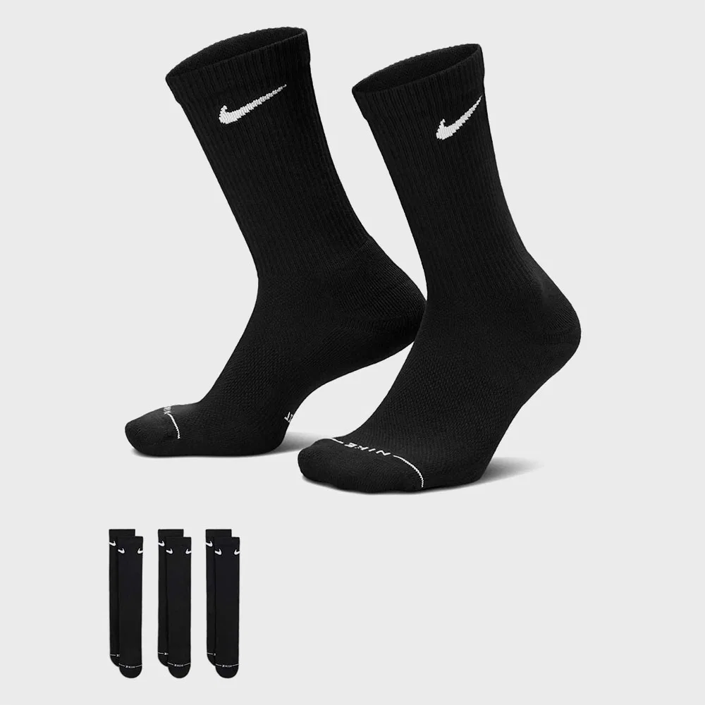 Женские чёрные носки-гольфы Everyday Elevated, 3 пары, от Nike