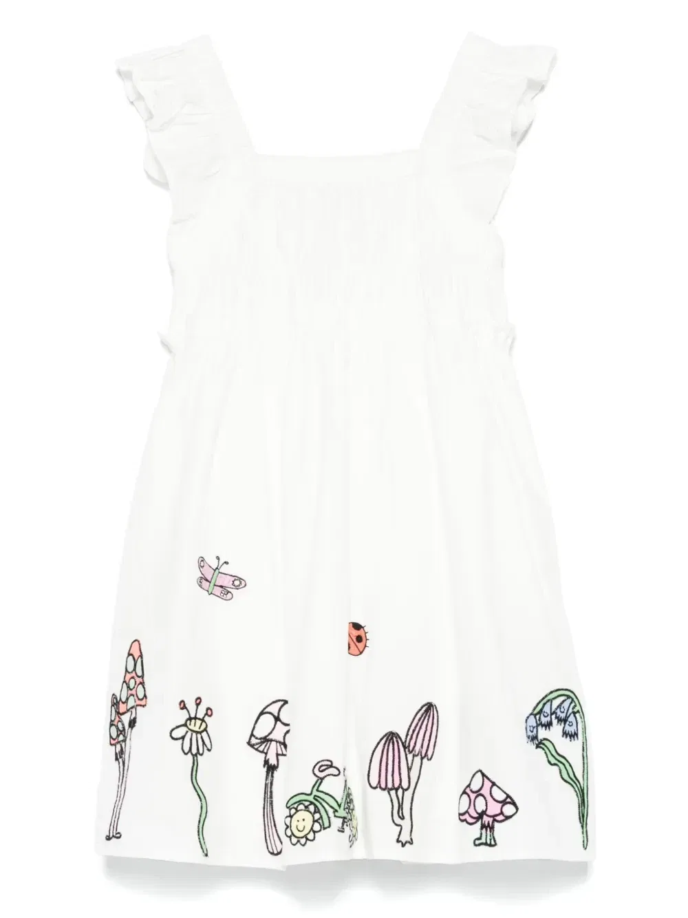 Платье с вышивкой Stella McCartney Kids, белый