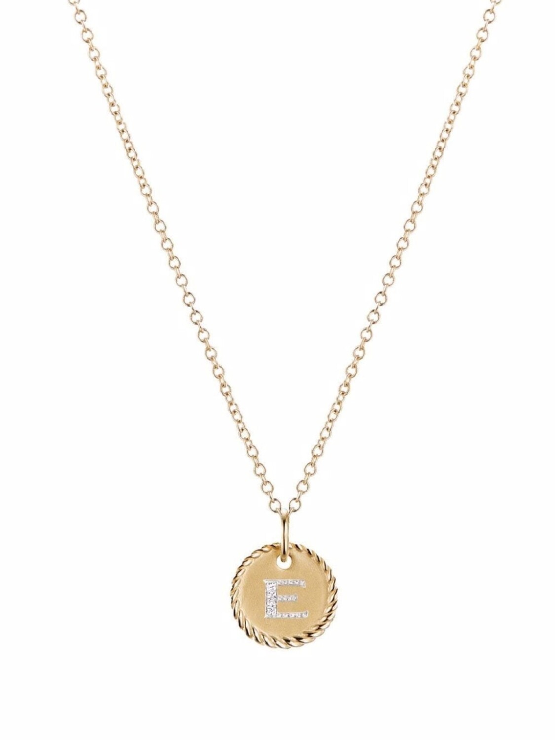 

Колье E Initial Charm из желтого золота с бриллиантами David Yurman, золотой