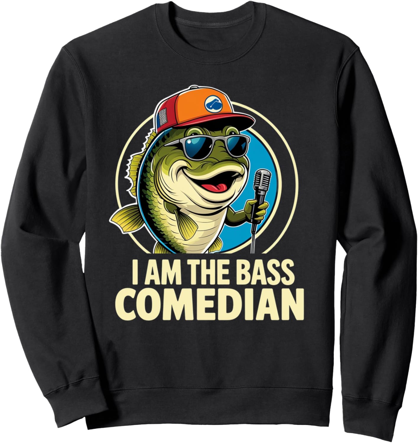 

Толстовка с надписью Bass Comedian Fishing Club для любителей ловли окуня Bass Comedian Gear For Fishermen Fun, черный