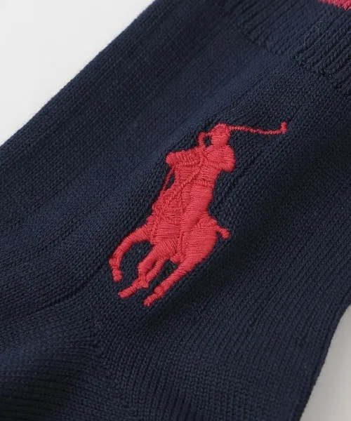 Носки короткие Polo Ralph Lauren с логотипом, из супима хлопка, офф-белый — фото 3