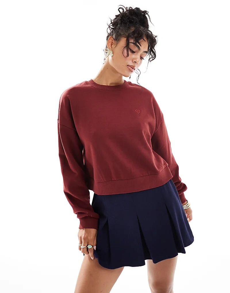 

Укороченная толстовка бордового цвета Miss Selfridge