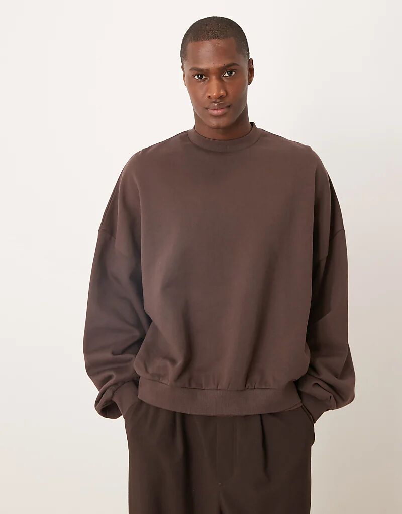 

Толстовка essential extreme oversize коричневого цвета ASOS DESIGN