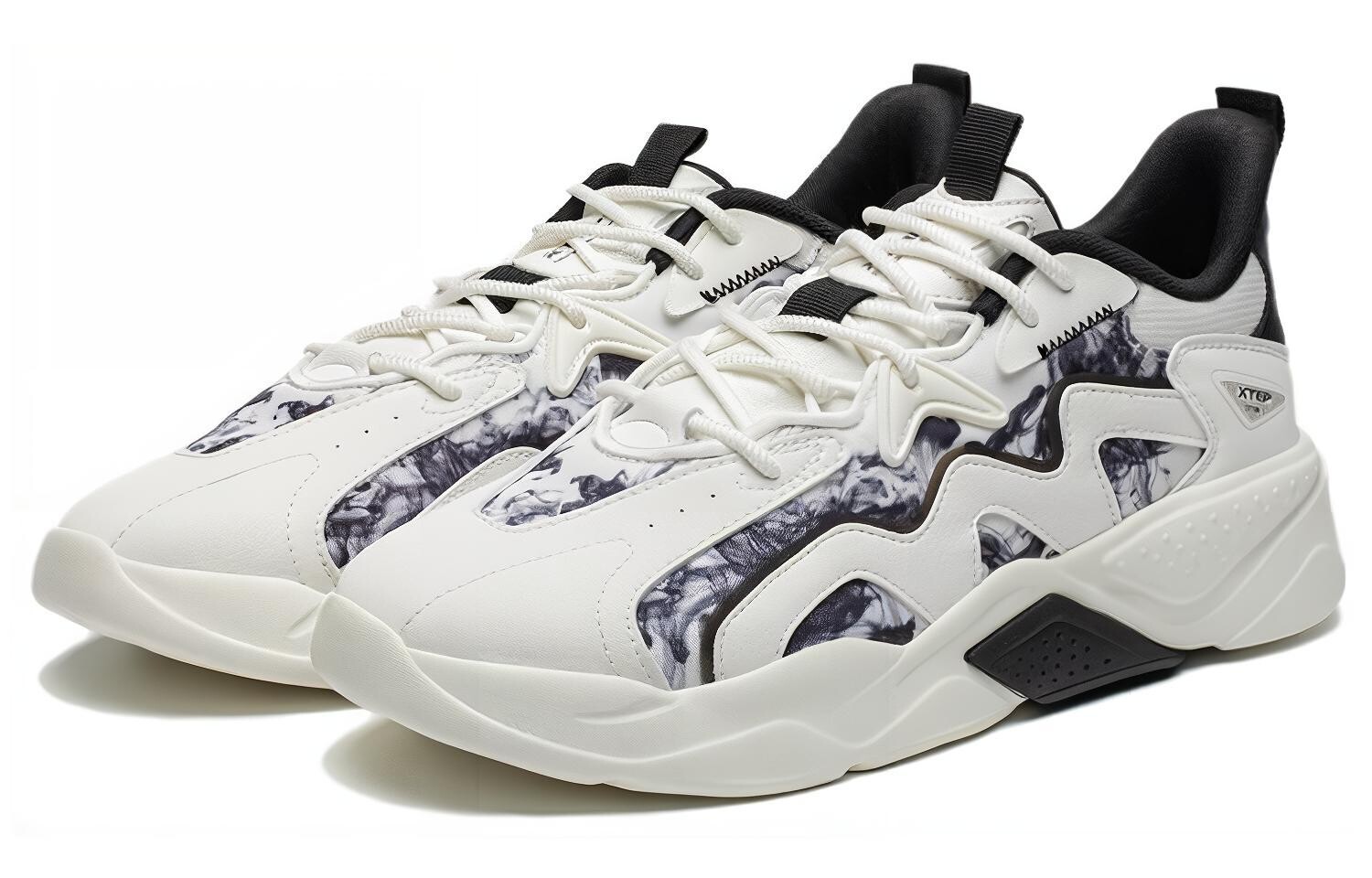 Кроссовки XTEP Casual Shoes Men Low-Top Canvas White Black — фото 2