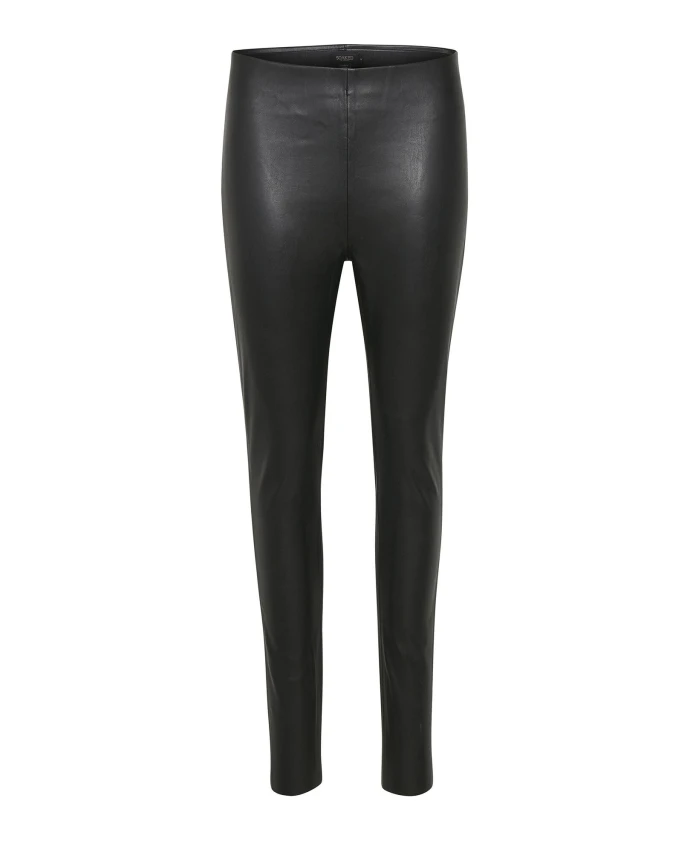 

Черные леггинсы из искусственной кожи с эластичным поясом Soaked In Luxury, черный