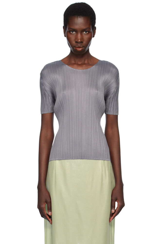 

Серая футболка Basics PLEATS PLEASE ISSEY MIYAKE