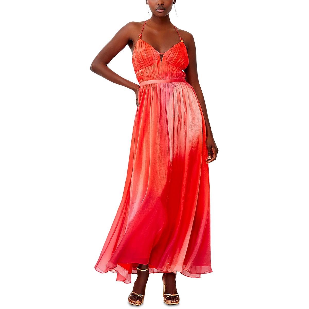 

Darryl Hallie Женское металлическое длинное платье макси French Connection, цвет red multi