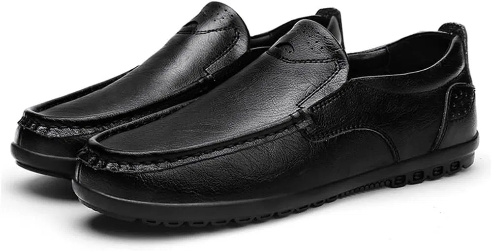 Мокасины кожаные Loafers Black DHFIRUFSHLO — фото 2