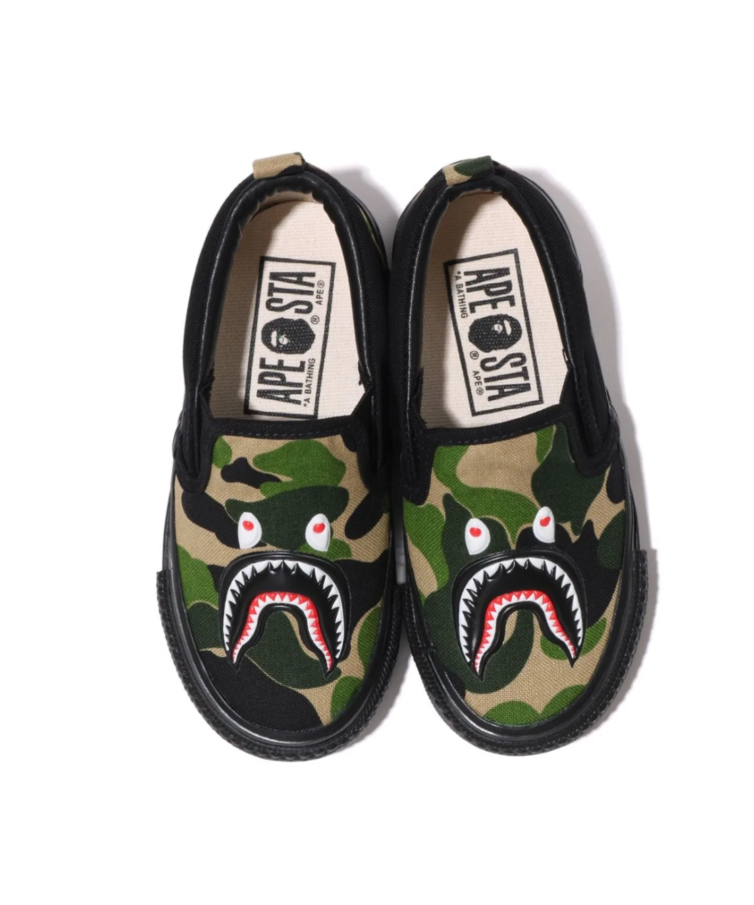 Детские слипоны ABC CAMO SHARK A BATHING APE тёмно-синие — фото 2