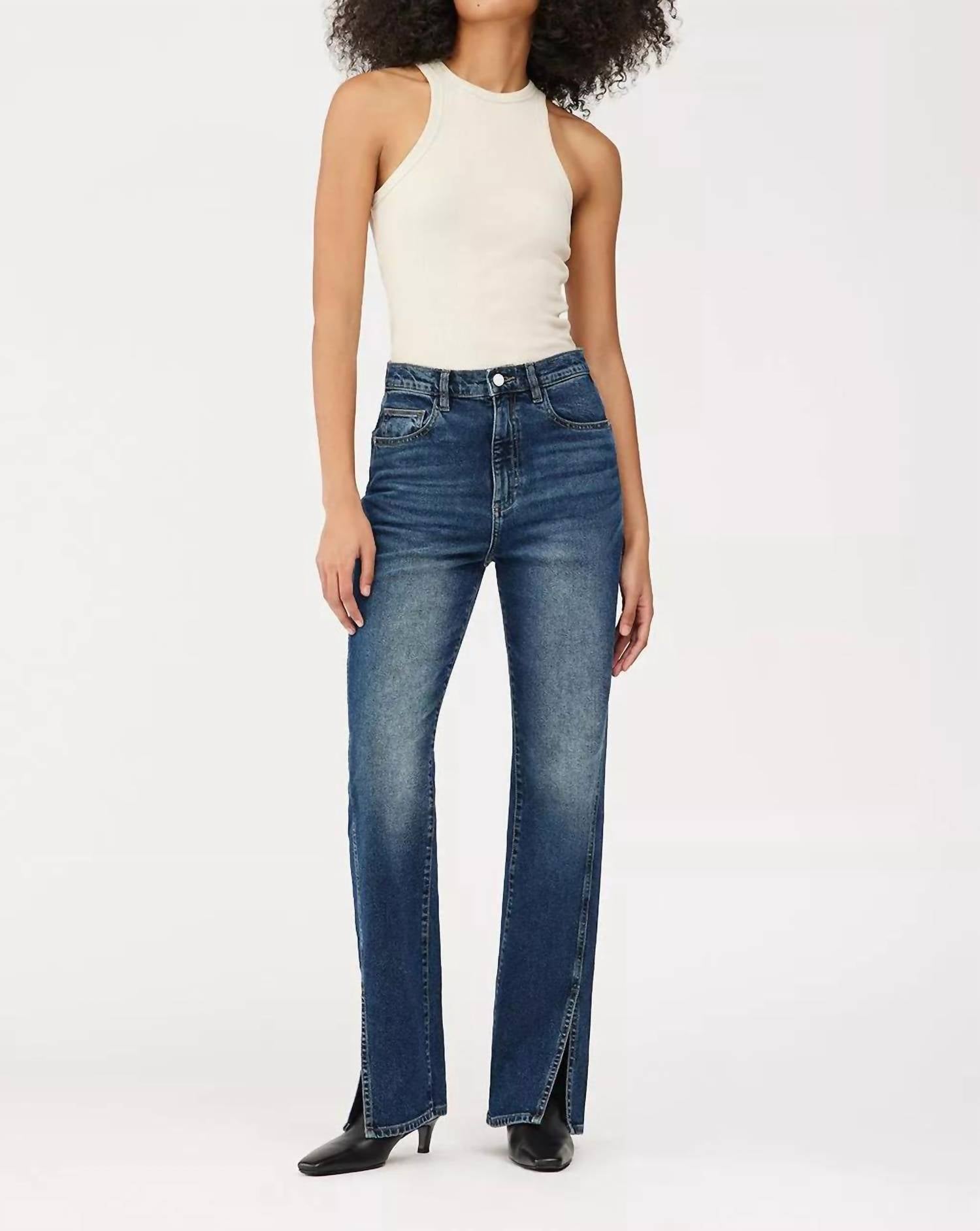 

Джинсы Emilie Straight Ultra High Rise в цвете Thundercloud DL1961 - Women's