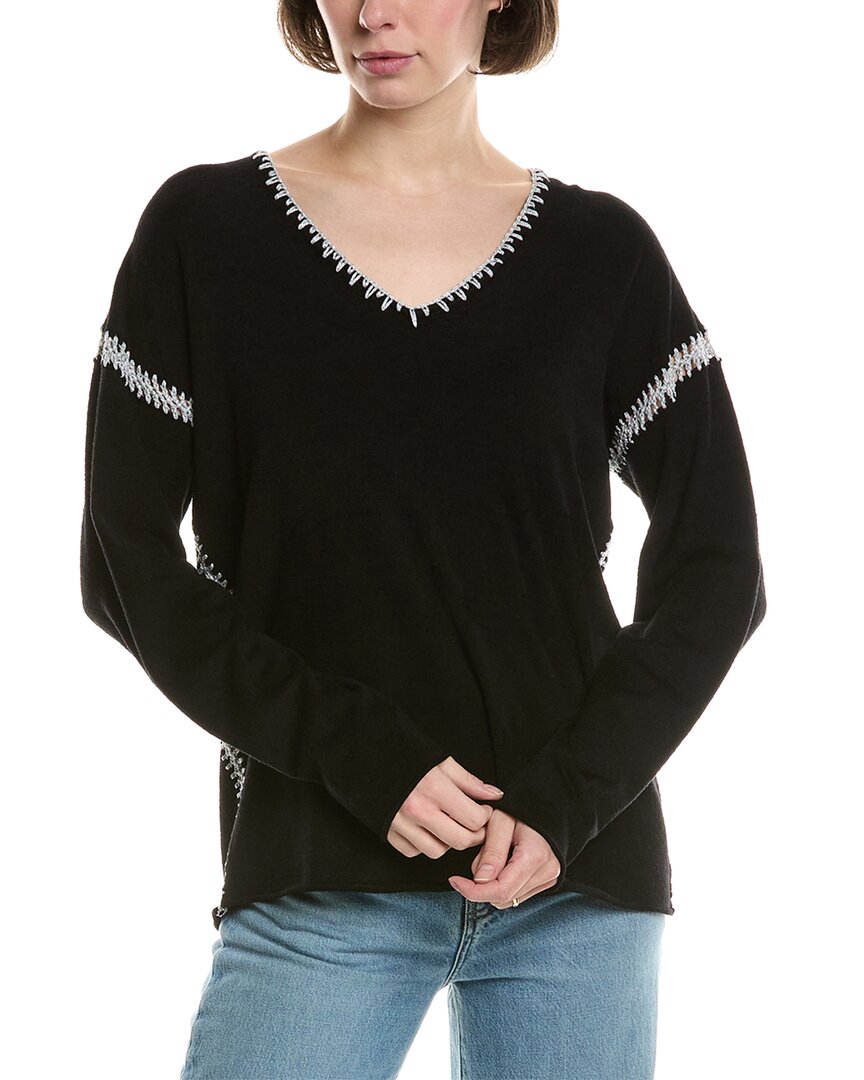 

Джонни Уос Ченил Классик Уипстич Пуловер Johnny Was, черный