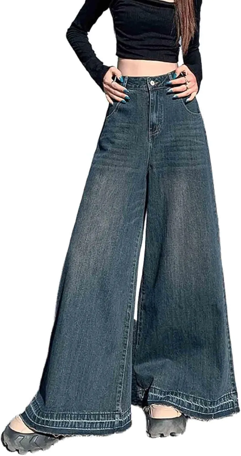 

Женские брюки-кюлоты High-Waisted Loose Fit Flared с Raw Hem FEUSEUZ