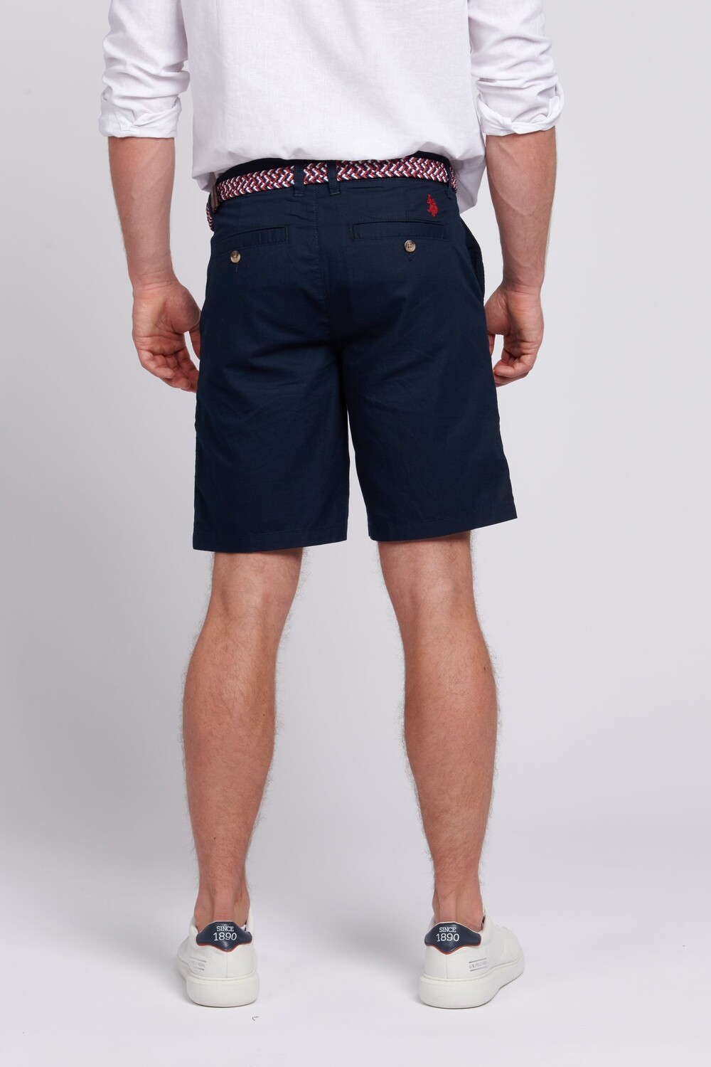 Мужские шорты чинос из смесового льна U.S. Polo Assn, синий — фото 2