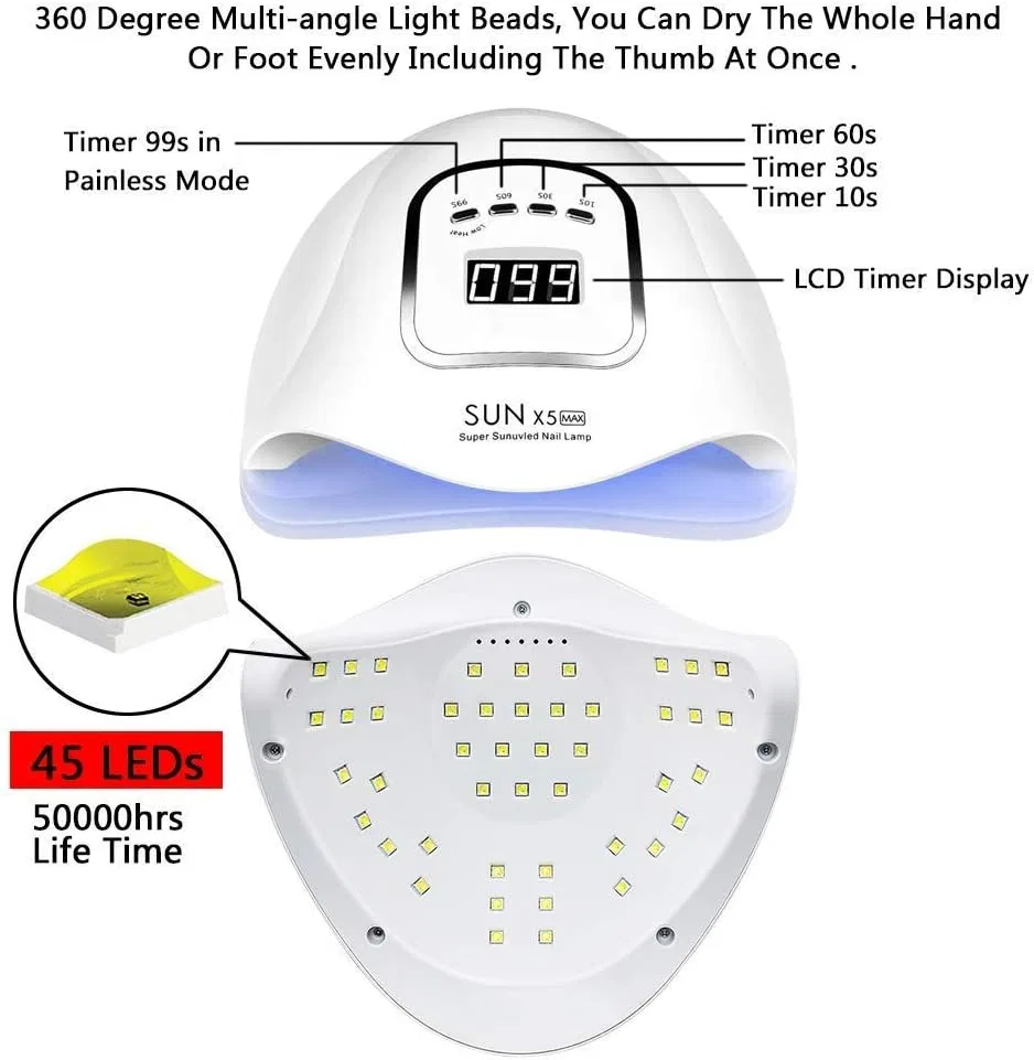 UV/LED лампа для сушки гель-лака 150 Вт Timpou