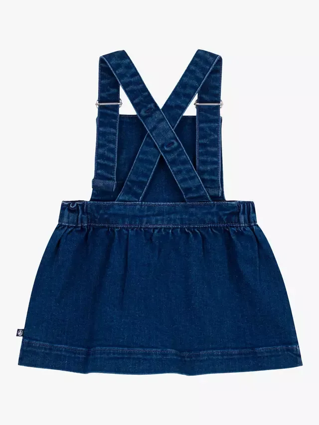 Детское джинсовое платье-сарафан, синее Petit Bateau — фото 2