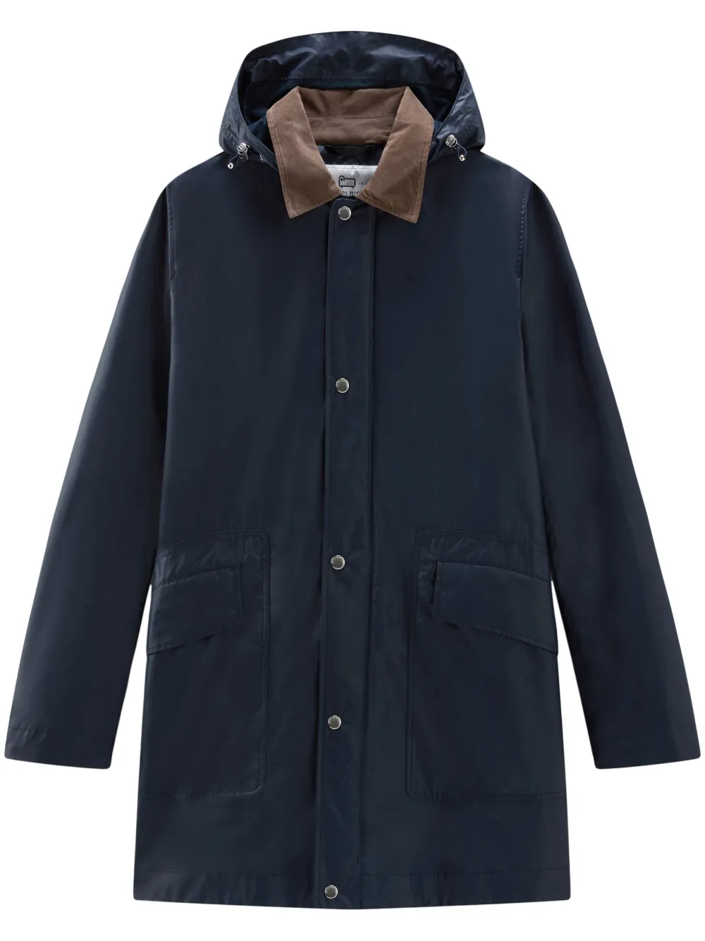 

Вощеное пальто с капюшоном WOOLRICH, синий