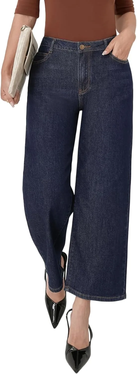 

Женские джинсы Wide Leg - высокие, эластичные, укороченные AIMNEWS