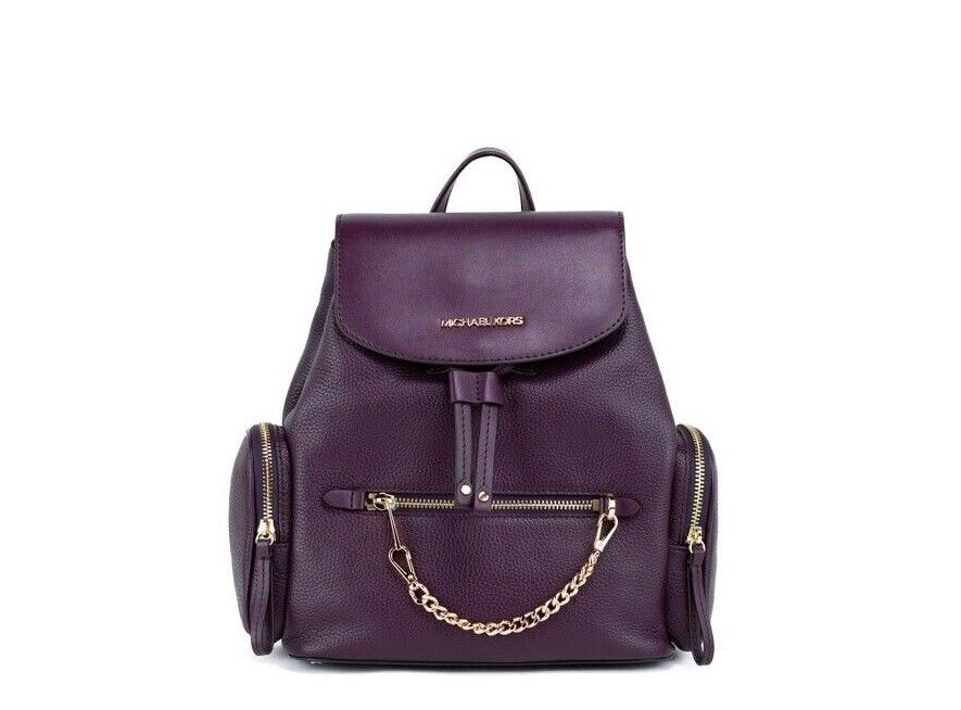 

Рюкзак Jet Set Medium Bordeaux Pebbled Leather Chain Backpack Bookbag Bag Michael Kors
