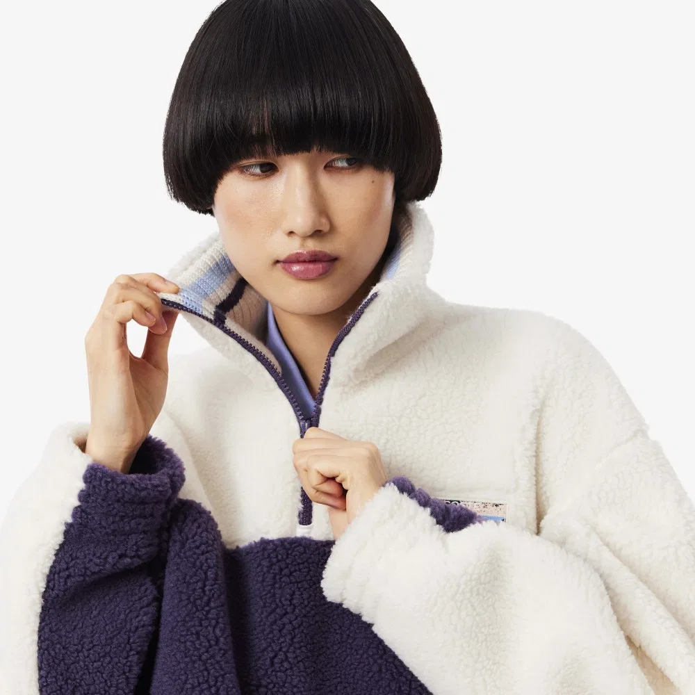Толстовка Lacoste Фиолетовая флисовая на молнии — фото 2