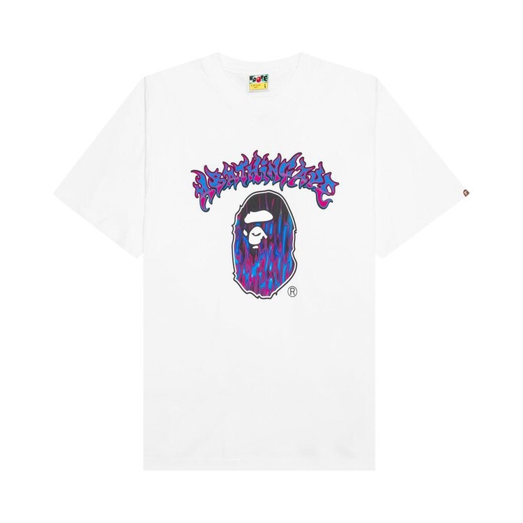 

Футболка BAPE Mad Flame Ape Head Tee, белый