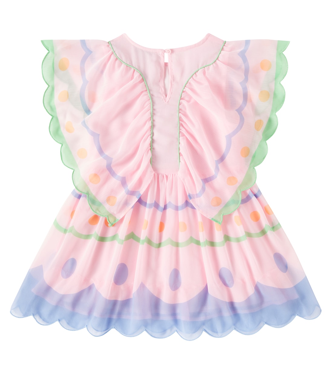 Платье с оборками и вышивкой Stella McCartney Kids, Rosa/Multicolor — фото 4