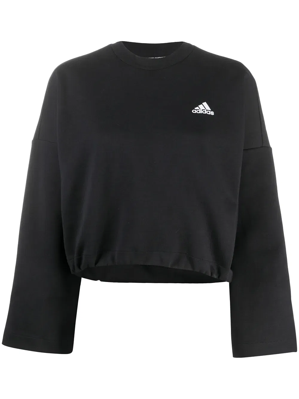 Укороченная толстовка с тремя полосками Adidas, черный