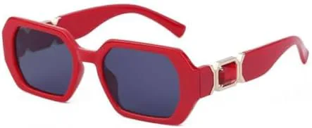 

Женские солнцезащитные очки восьмиугольной формы с кристаллами и стразами, модные маленькие прямоугольные солнцезащитные очки 2026 года MTZJH, C4 Red Gray