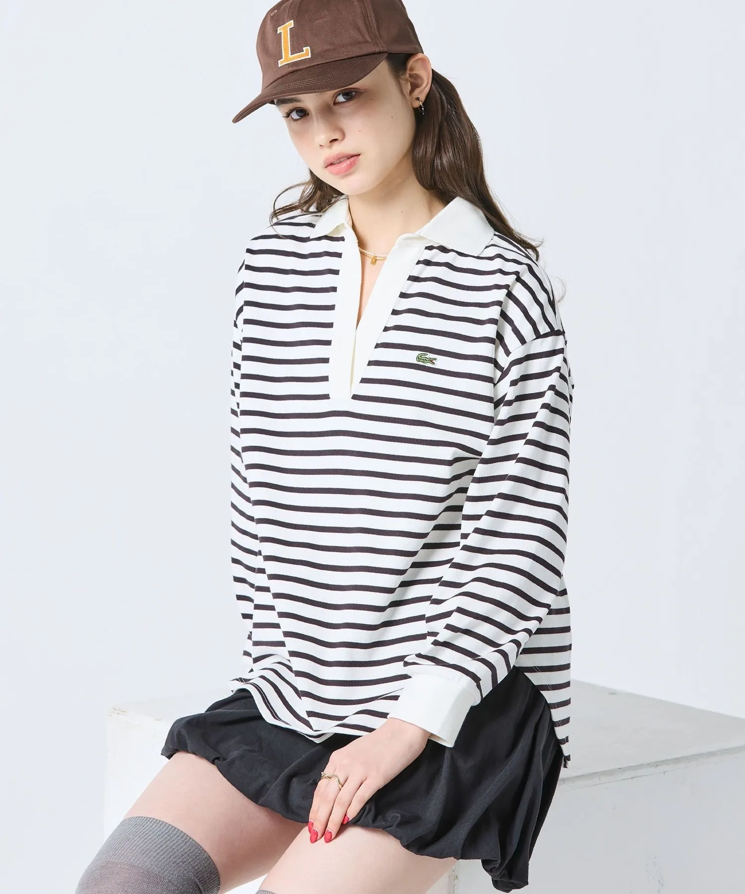 Рубашка регбийного типа LACOSTE Off white