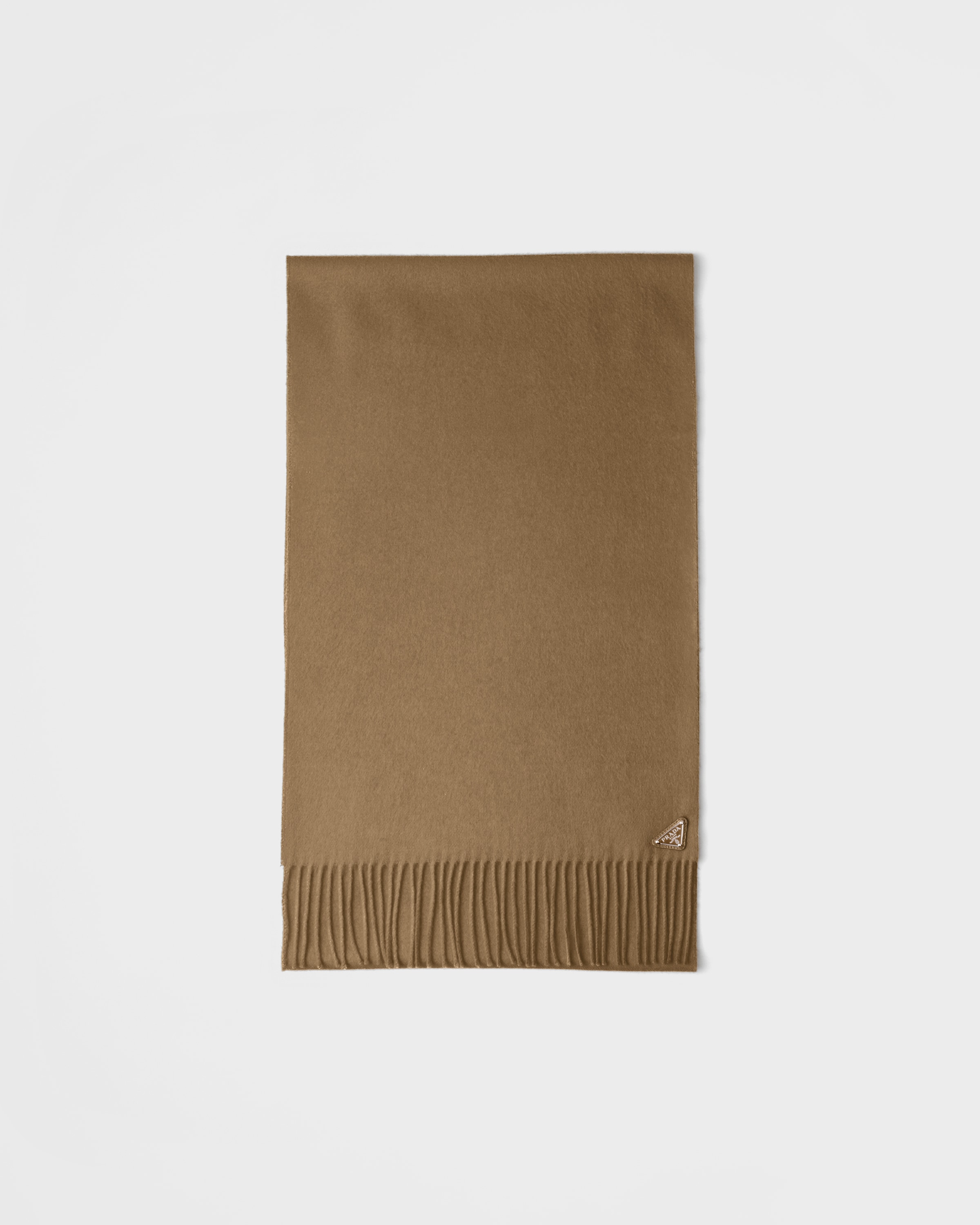 

Шелковый и кашемировый шарф Prada, коричневый
