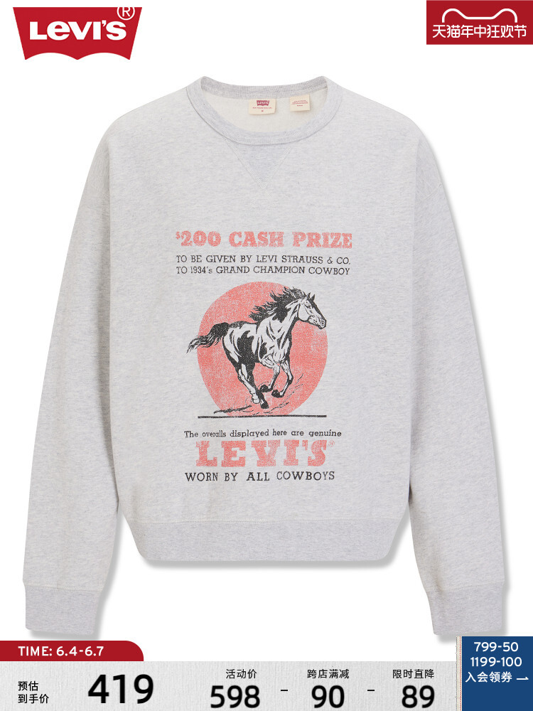 

Толстовка женская бархатная Levi's, серый