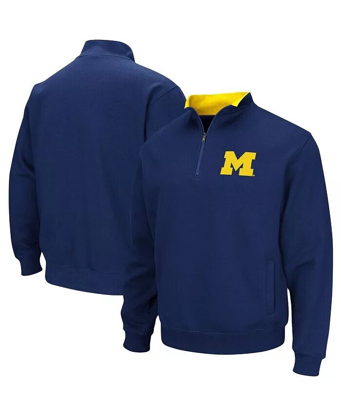 

Мужская темно-синяя толстовка Michigan Wolverines Big and Tall Tortugas с застежкой-молнией на четверть Colosseum