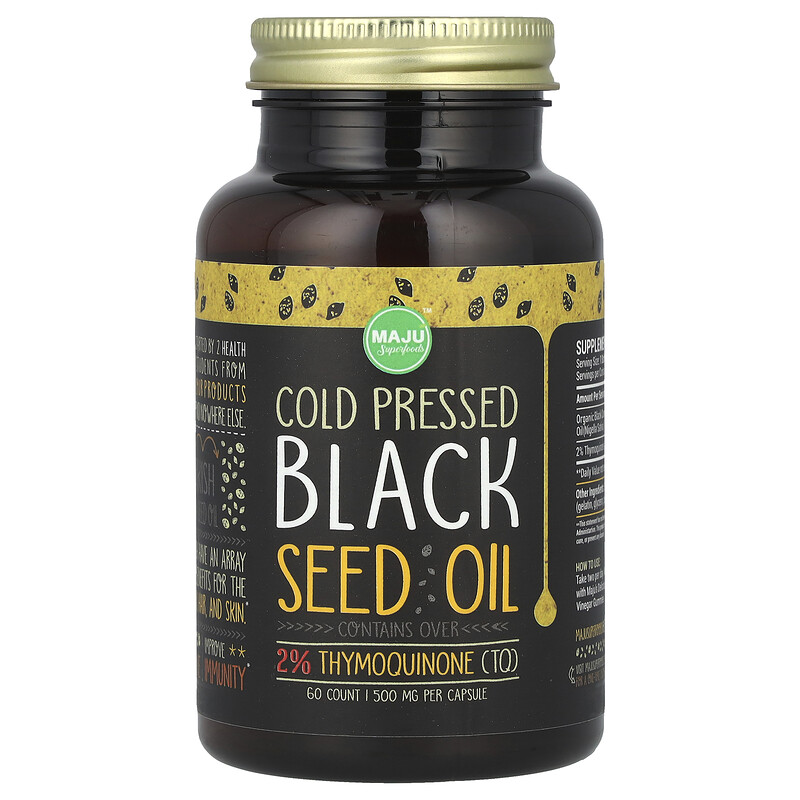 

Maju Superfoods, Масло черного тмина холодного отжима, 500 мг, 60 капсул