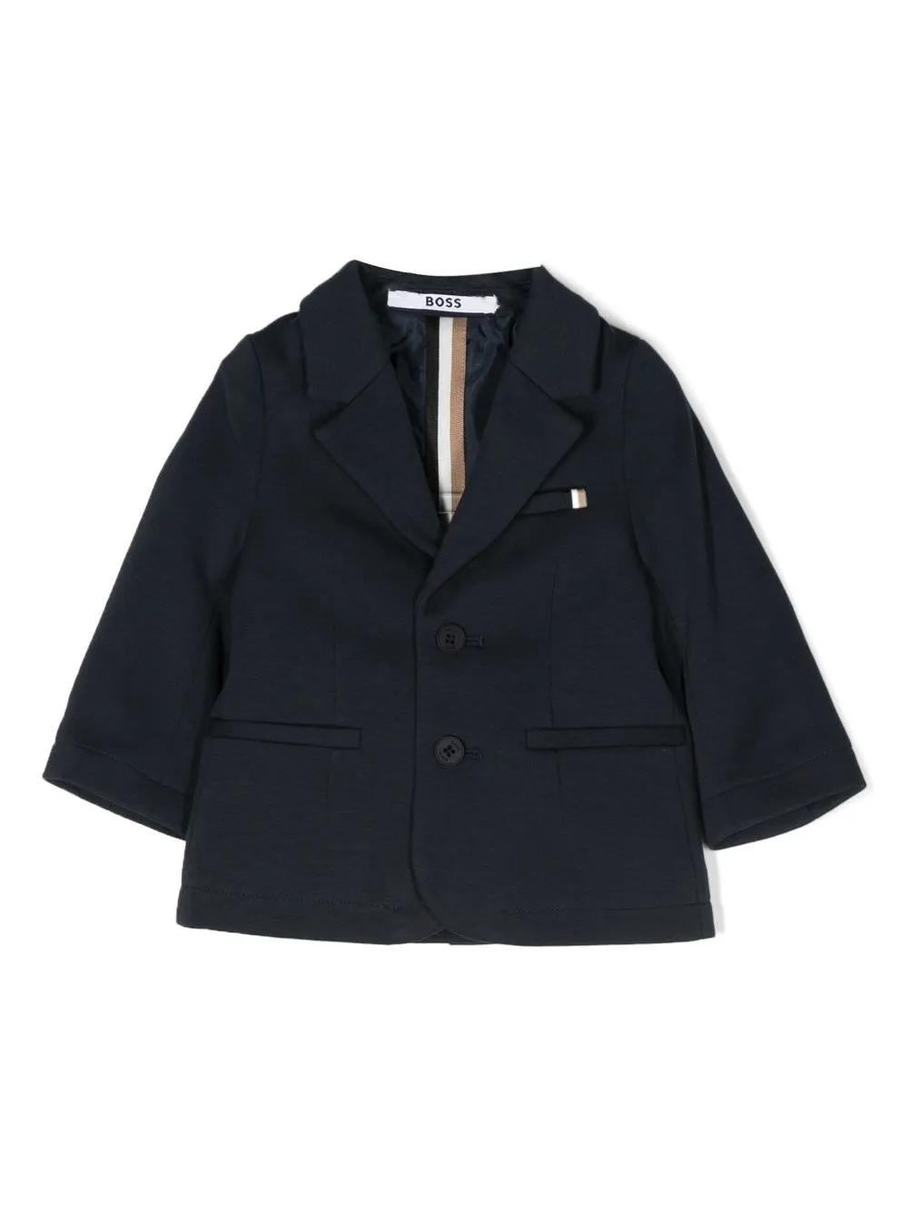 

Однобортный блейзер с заостренным воротником BOSS Kidswear, синий