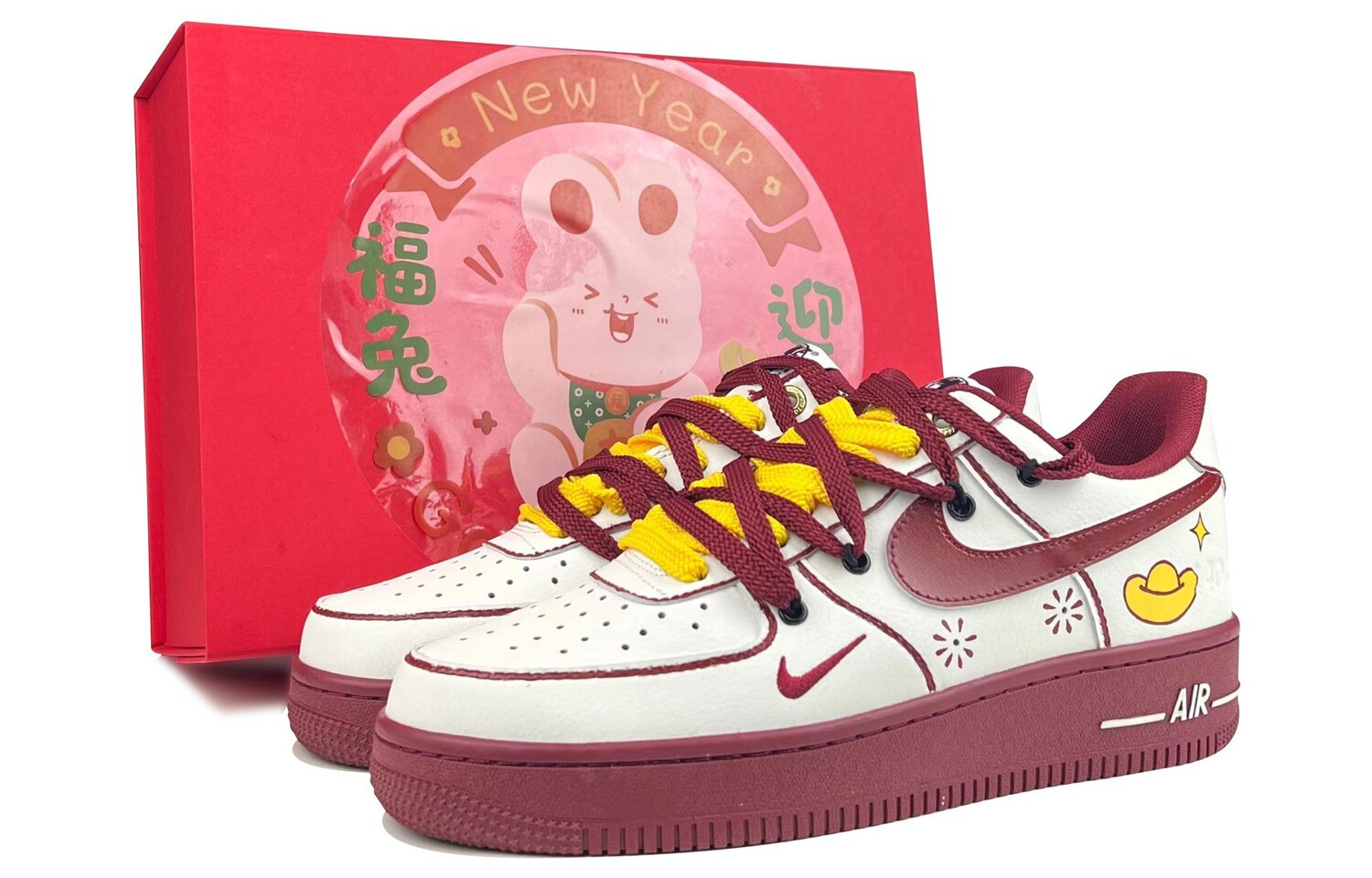 

Кроссовки Nike Air Force 1 Skateboard Shoes Women's Low-Top Ecru/Red