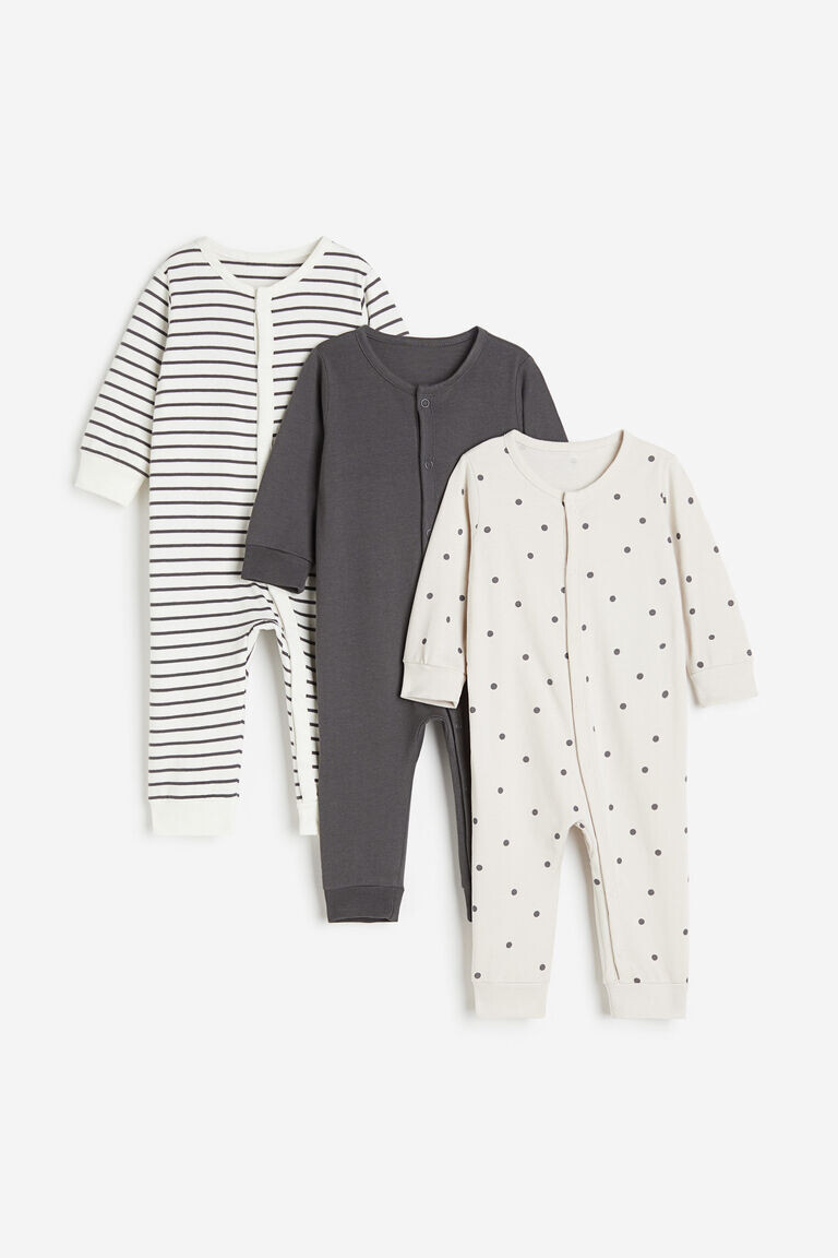 

3 пары хлопковых пижам H&M, серый
