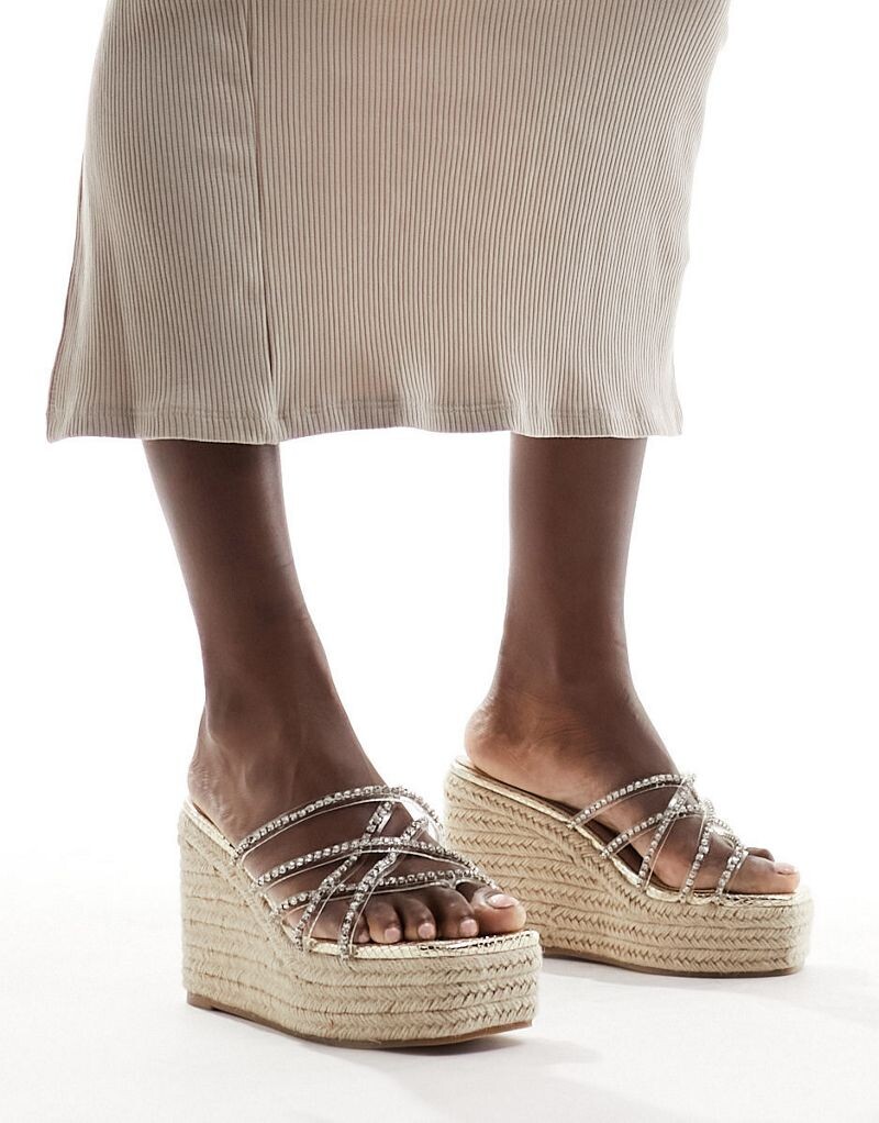

Золотистые эспадрильи с украшением Simmi London Sand SIMMI Shoes