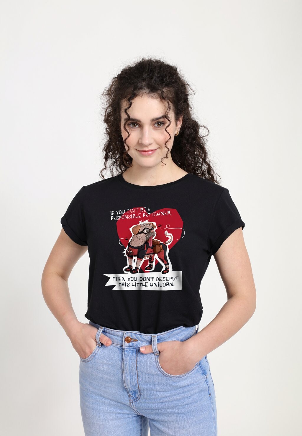 

Футболка с принтом DEADPOOL WOLVERINE DOGPOOL LITTLE UNICORN Marvel, черный