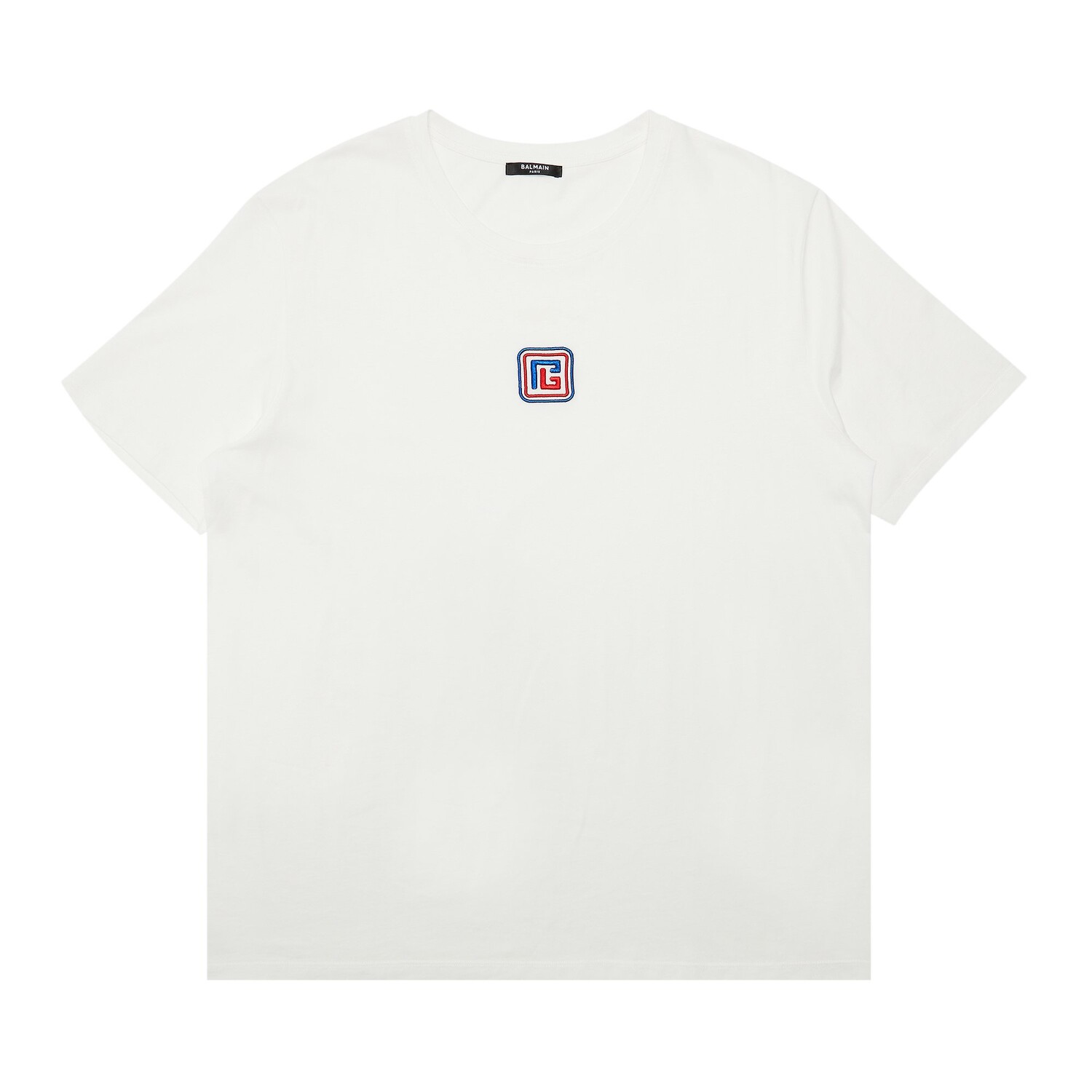 

Футболка Balmain Bulky Fit PB Blanc/Bleu Moyen/Rouge Vif