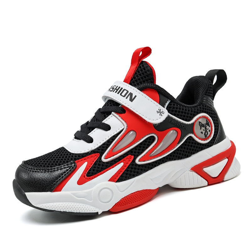 

Прочная дышащая детская обувь для повседневной жизни YUZHAOLIN, черный/красный