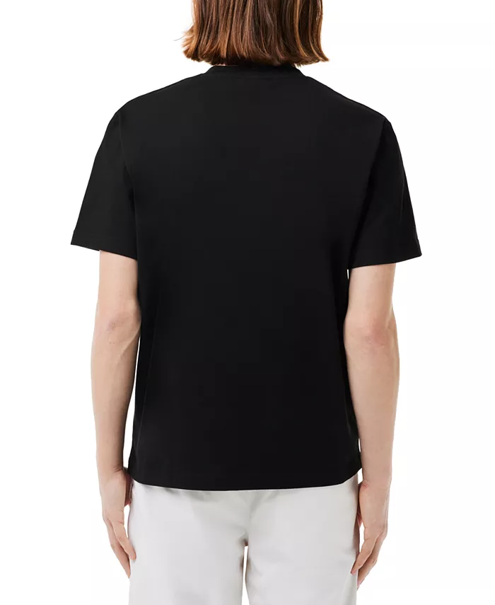 Футболка Lacoste, мужская, классический крой, черный — фото 4
