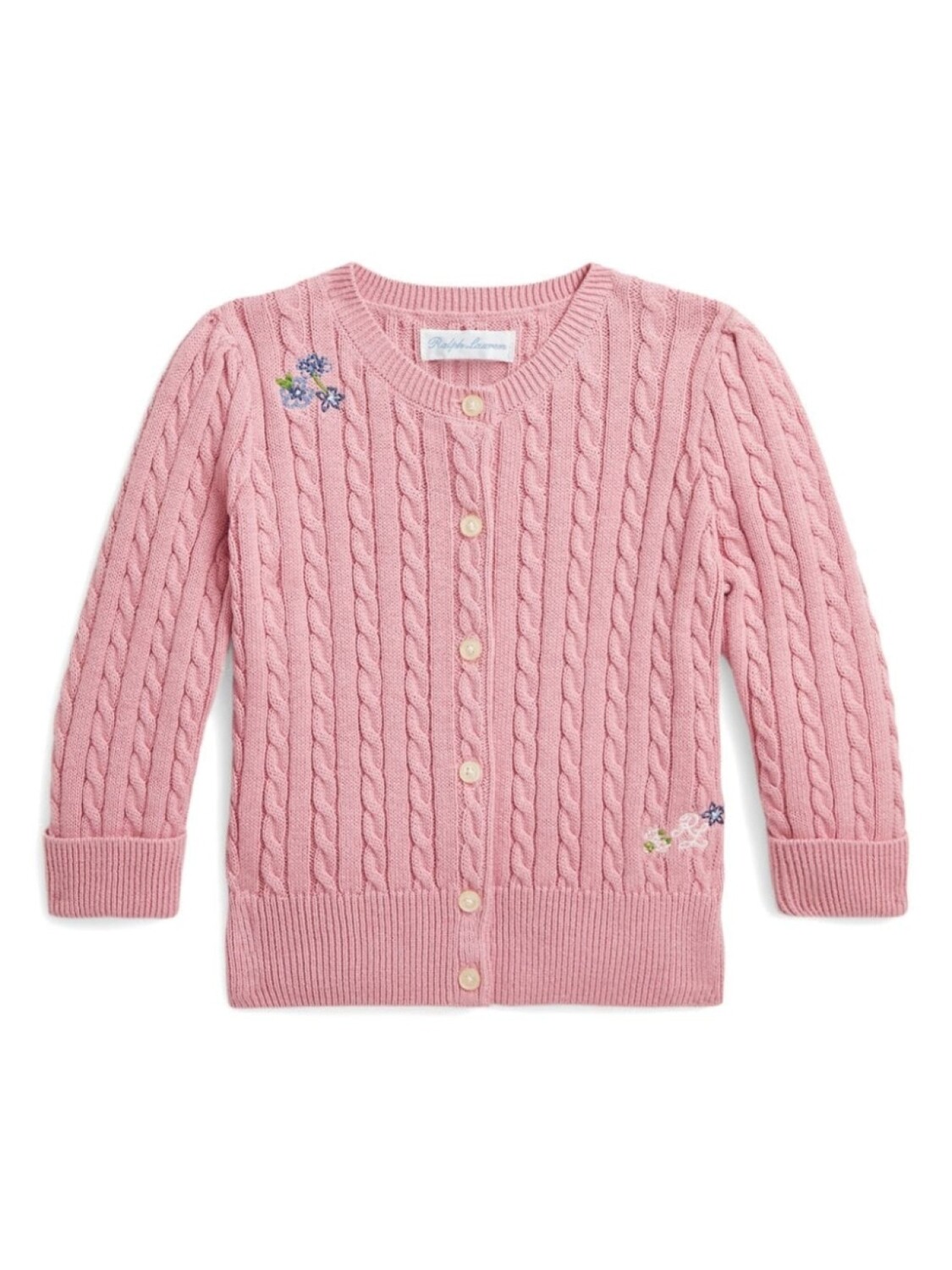 

Ralph Lauren Kids кардиган фактурной вязки, розовый