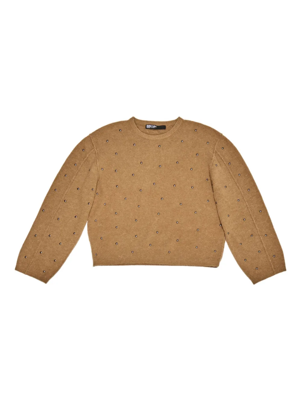 

Свитер с круглым вырезом и заклепками Bimba Y Lola, коричневый