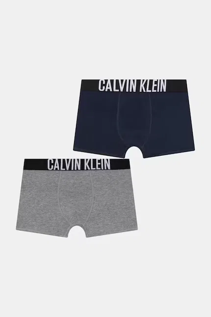 Боксеры детские из хлопка с эластаном 2 шт Calvin Klein Underwear, серый
