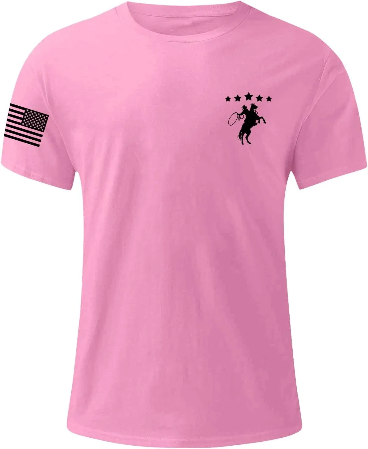 Футболка мужская с американским флагом, короткий рукав, хлопок, 1-pink