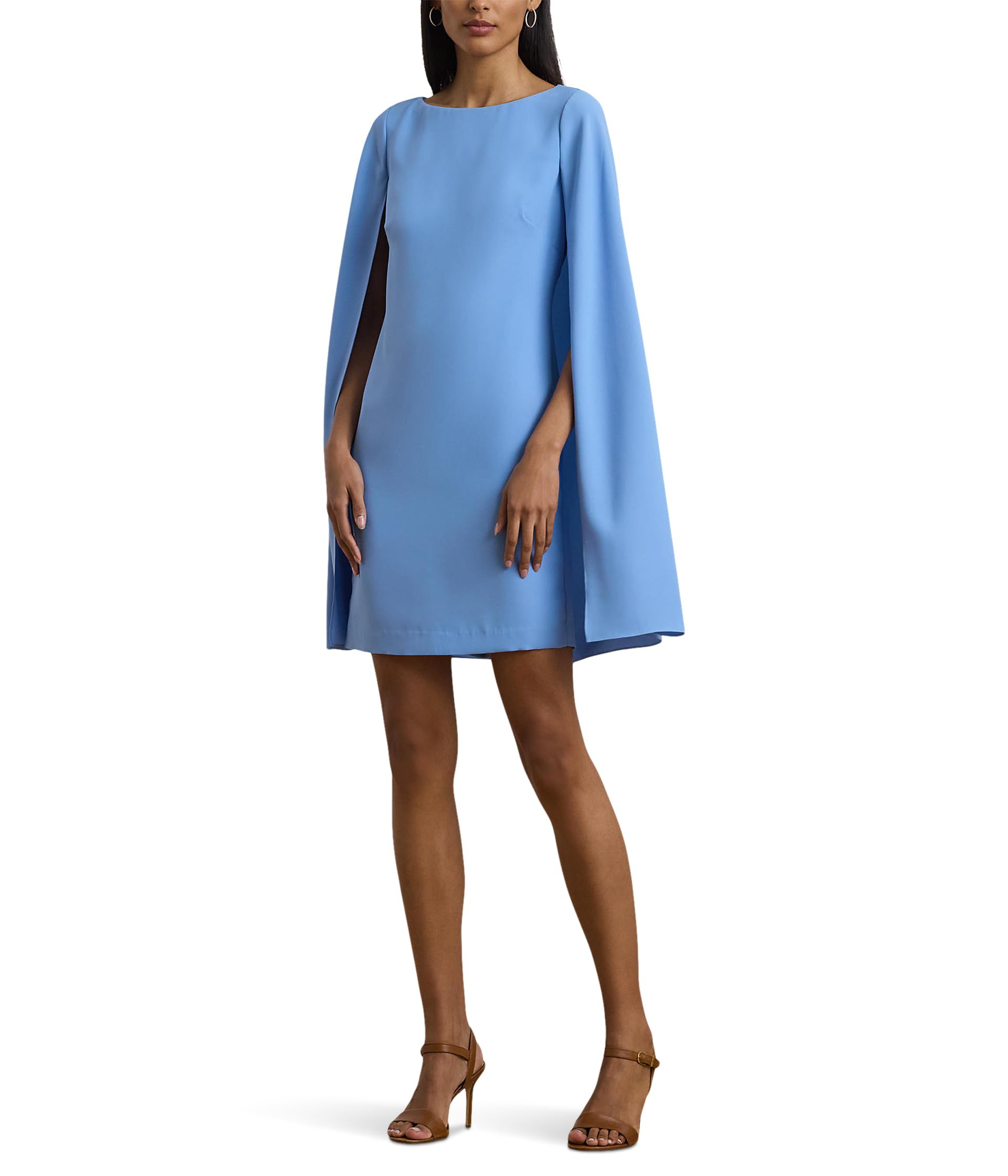

Платье Lauren Ralph Lauren Cape Georgette Cocktail Dress, цвет Sky Blue