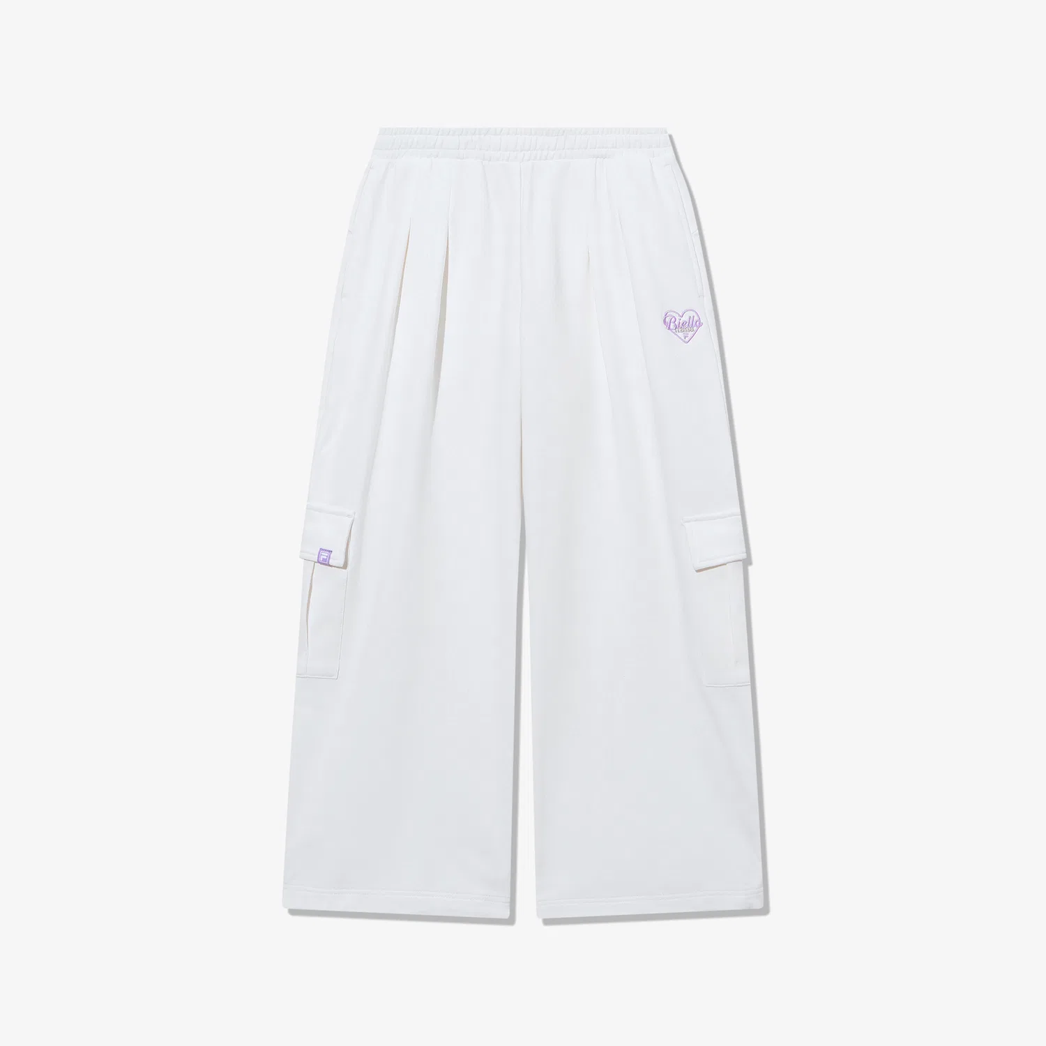 Детские белые карго брюки широкого кроя от Fila Kids