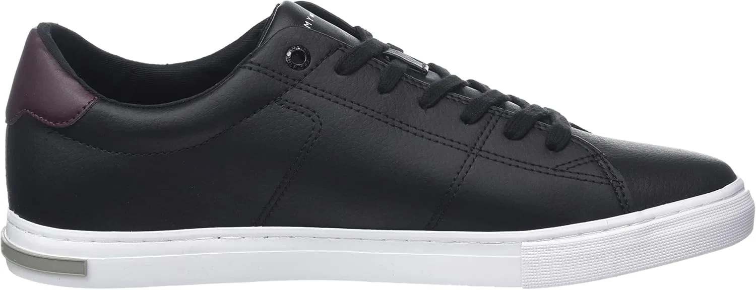 Мужские вулканизированные кроссовки Tommy Hilfiger Essential с кожаными деталями, Black — фото 3