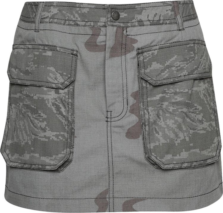 

Юбка Marine Serre Regenerated Camo Mini 'Dark Grey', серый